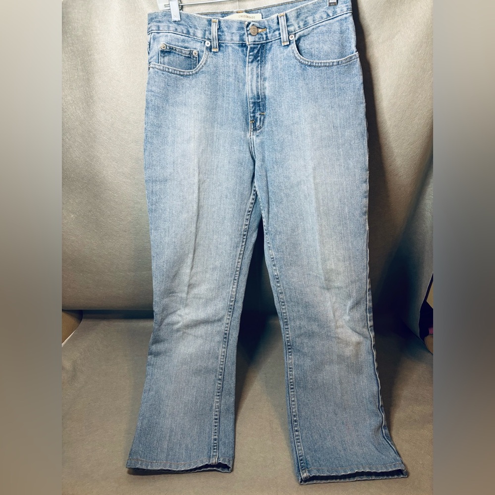 Crossroads Straight Leg Faded Women's Jeans‎ Sz 10 100% Cotton, Distressed